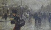 Alfred Stevens Elegants sur les Boulevards oil painting on canvas